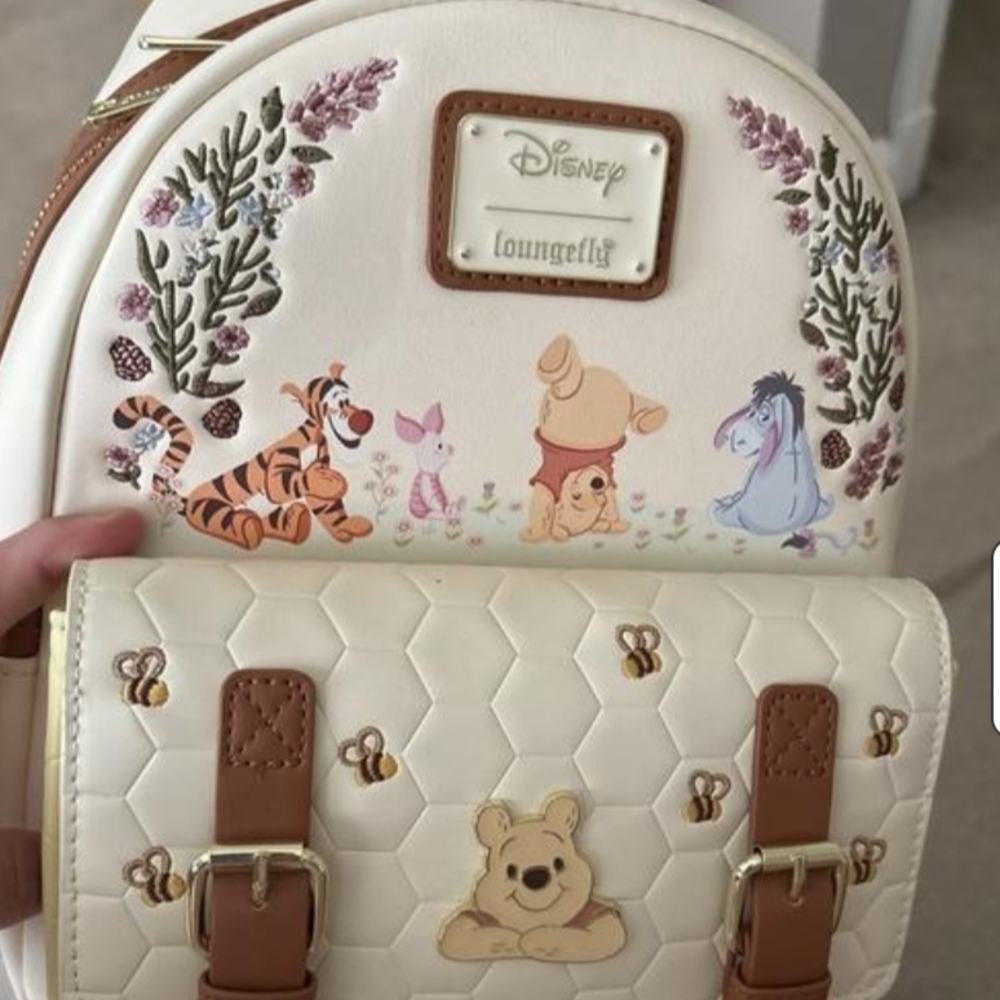 Loungefly Floral Winnie the Pooh And Friends  Backpack with Brown Accents